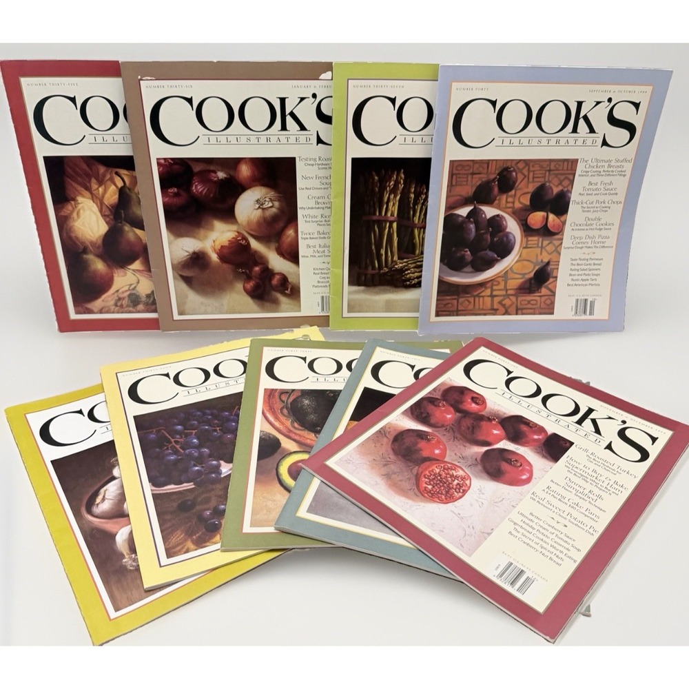 VTG Cooks Illustrated LOT 9 Magazine Mixed issues 1998-2000 Staging Gourmet Cook
